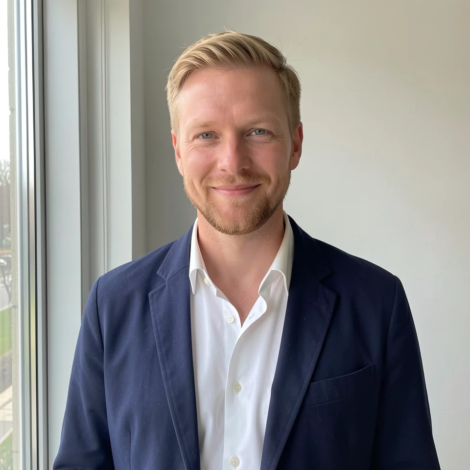 Theo Lindqvist, a Vireo Realty agent (illustrative, generated).