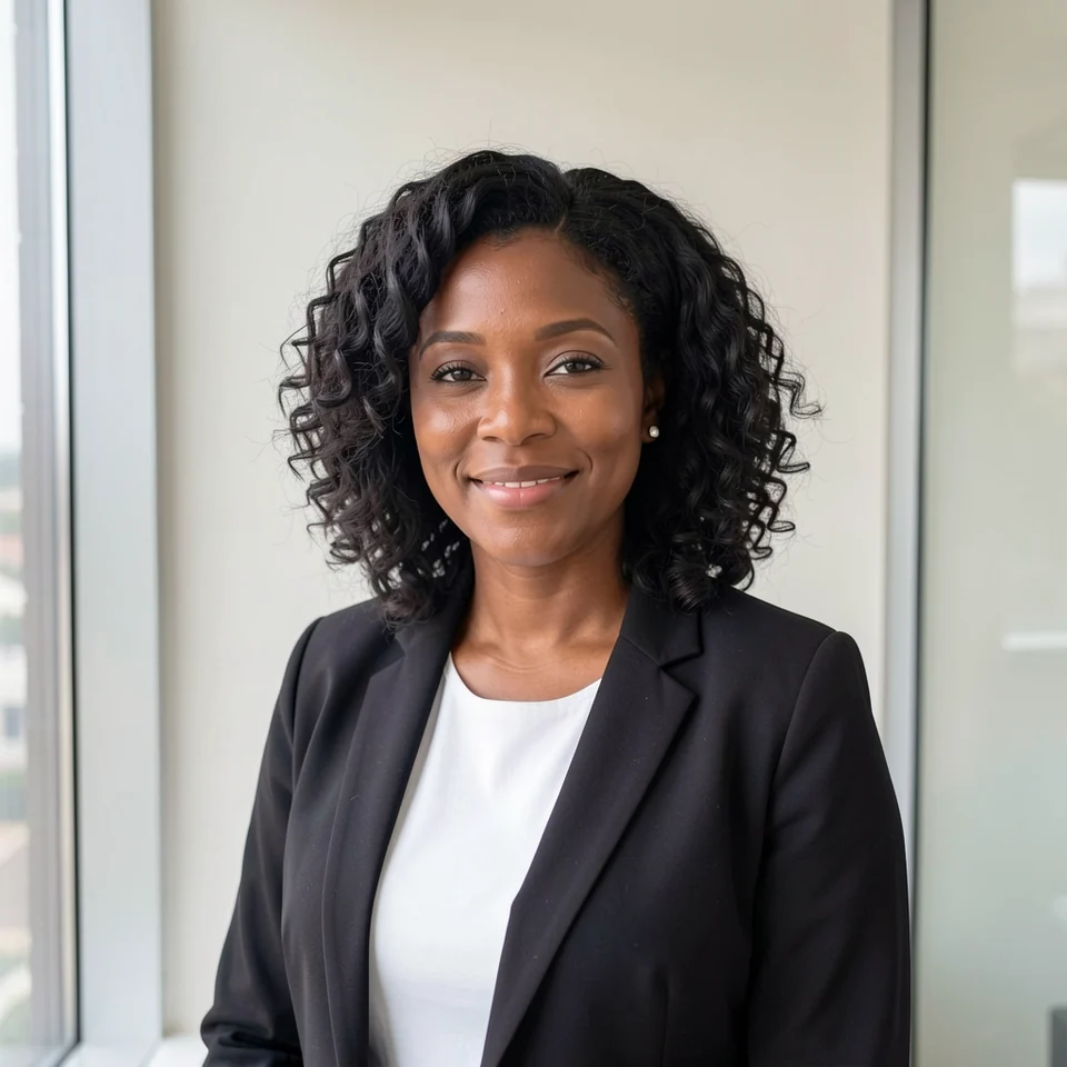Amara Okafor, a Vireo Realty agent (illustrative, generated).
